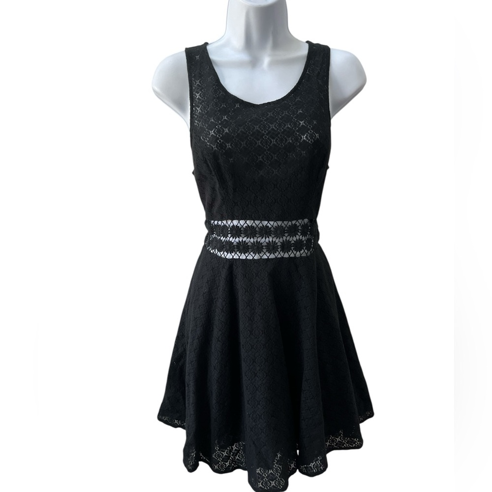 FP one RARE Verona black lace mini dress